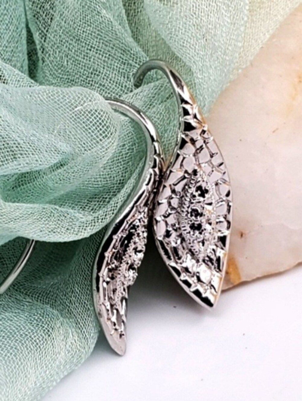 Luxury Jewelry Platinum plated Filigree Small Silver Earrings Boho chic